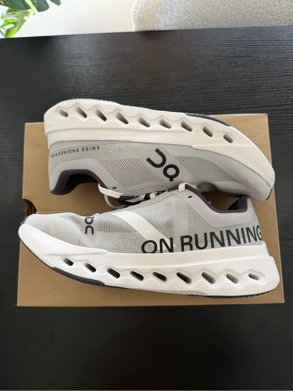 On Cloudsurfer Next Glacier White Athletic Running Sneakers/Women's Size 8